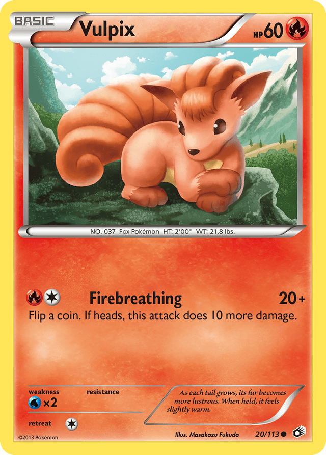 Carta Vulpix 20/113 do set Legendary Treasures — Pokémon TCG | Bynx