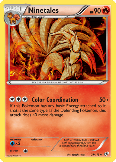 Carta Ninetales 21/113 do set Legendary Treasures — Pokémon TCG | Bynx