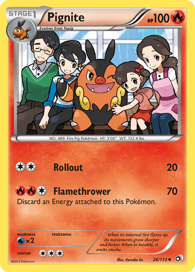 Carta Pignite 26/113 do set Legendary Treasures — Pokémon TCG | Bynx