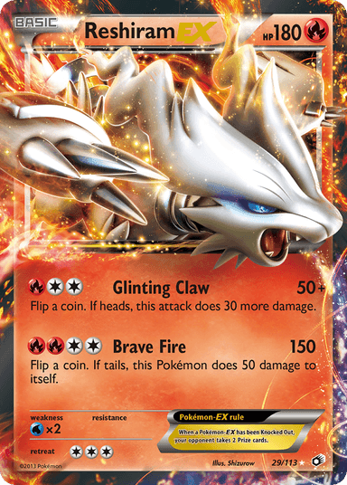 Carta Reshiram-EX 29/113 do set Legendary Treasures — Pokémon TCG | Bynx