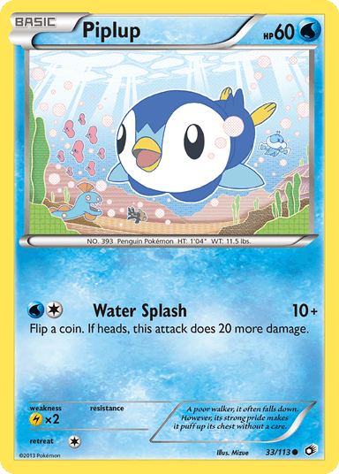 Carta Piplup 33/113 do set Legendary Treasures — Pokémon TCG | Bynx
