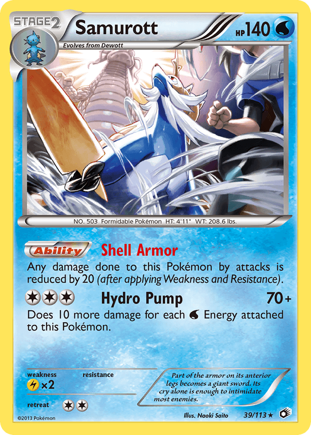 Carta Samurott 39/113 do set Legendary Treasures — Pokémon TCG | Bynx