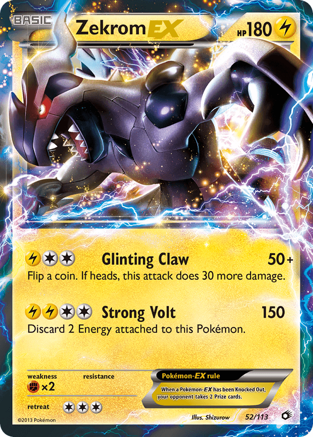 Carta Zekrom-EX 52/113 do set Legendary Treasures — Pokémon TCG | Bynx