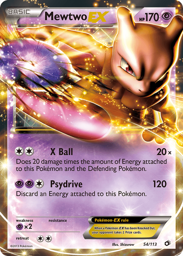 Carta Mewtwo-EX 54/113 do set Legendary Treasures — Pokémon TCG | Bynx