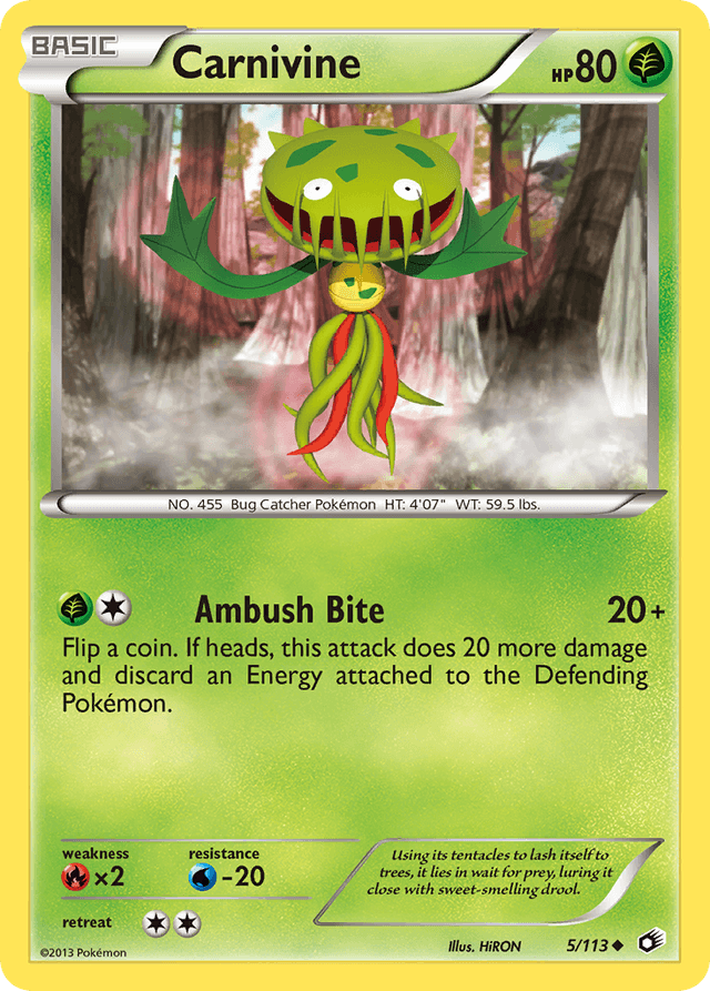 Carta Carnivine 5/113 do set Legendary Treasures — Pokémon TCG | Bynx