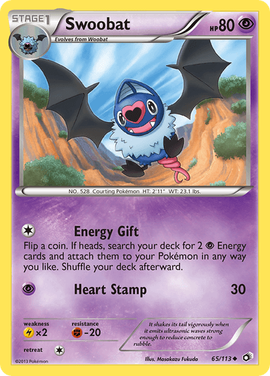 Carta Swoobat 65/113 do set Legendary Treasures — Pokémon TCG | Bynx
