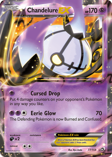 Carta Chandelure-EX 77/113 do set Legendary Treasures — Pokémon TCG | Bynx
