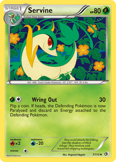 Carta Servine 7/113 do set Legendary Treasures — Pokémon TCG | Bynx
