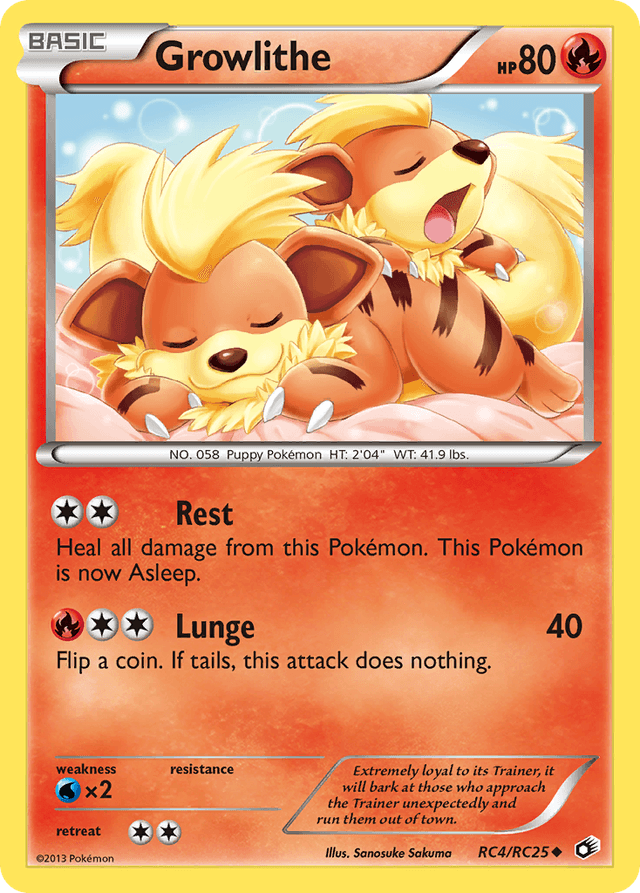 Carta Growlithe RC4/113 do set Legendary Treasures — Pokémon TCG | Bynx