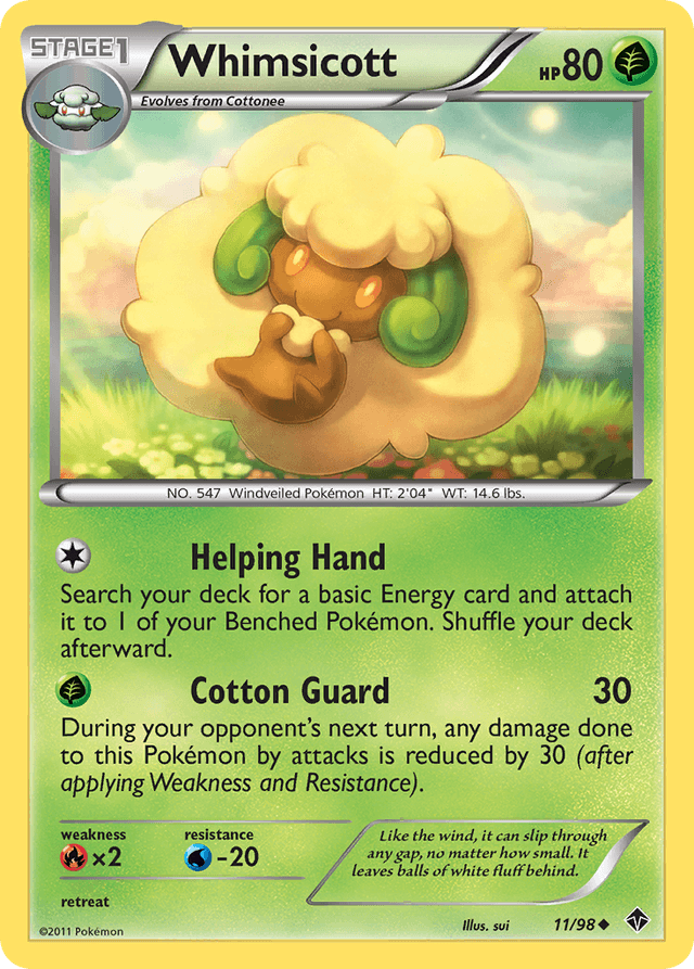 Carta Whimsicott 11/98 do set Emerging Powers — Pokémon TCG | Bynx