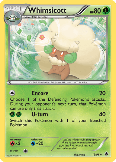 Carta Whimsicott 12/98 do set Emerging Powers — Pokémon TCG | Bynx