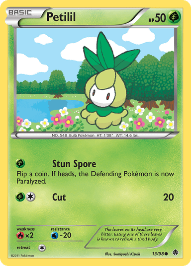Carta Petilil 13/98 do set Emerging Powers — Pokémon TCG | Bynx