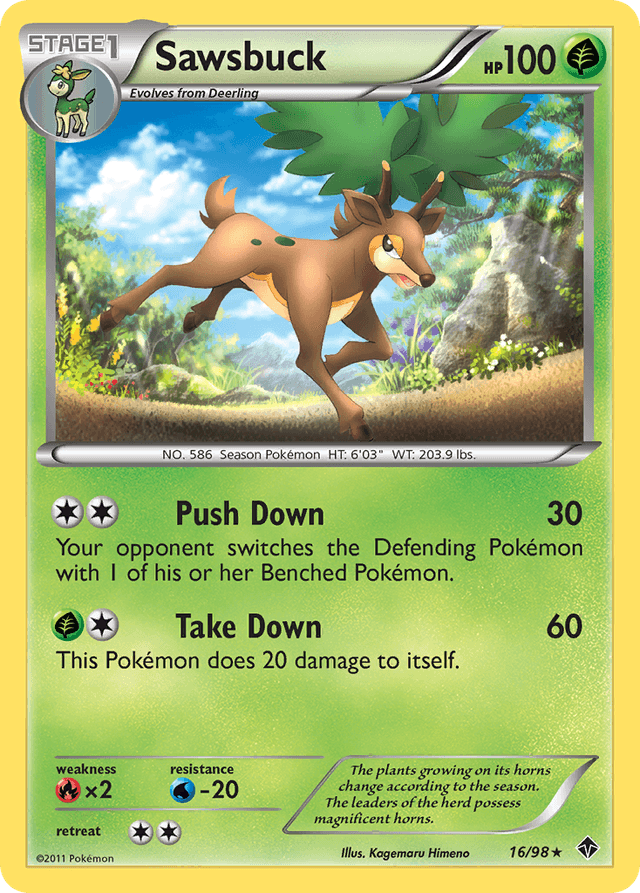 Carta Sawsbuck 16/98 do set Emerging Powers — Pokémon TCG | Bynx