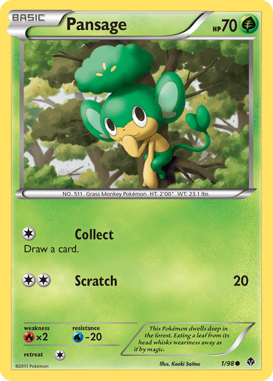 Carta Pansage 1/98 do set Emerging Powers — Pokémon TCG | Bynx