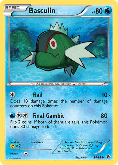 Carta Basculin 24/98 do set Emerging Powers — Pokémon TCG | Bynx