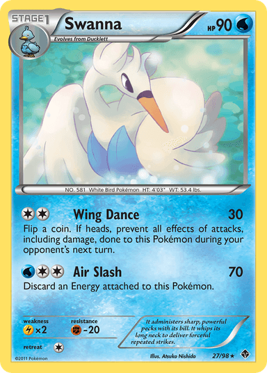Carta Swanna 27/98 do set Emerging Powers — Pokémon TCG | Bynx