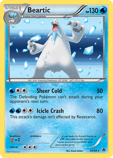 Carta Beartic 30/98 do set Emerging Powers — Pokémon TCG | Bynx