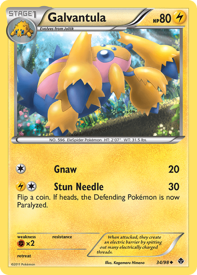 Carta Galvantula 34/98 do set Emerging Powers — Pokémon TCG | Bynx