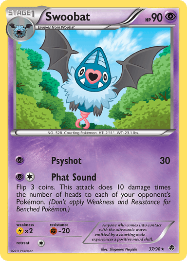 Carta Swoobat 37/98 do set Emerging Powers — Pokémon TCG | Bynx