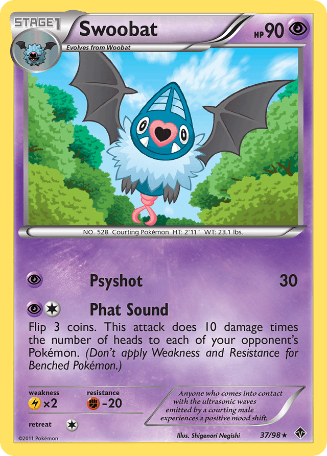Carta Swoobat 37/98 do set Emerging Powers — Pokémon TCG | Bynx
