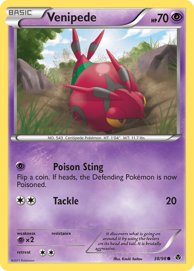 Carta Venipede 38/98 do set Emerging Powers — Pokémon TCG | Bynx