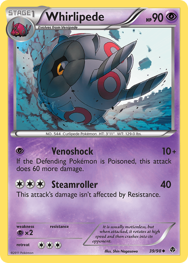 Carta Whirlipede 39/98 do set Emerging Powers — Pokémon TCG | Bynx