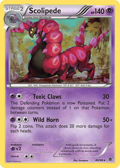 Carta Scolipede 40/98 do set Emerging Powers — Pokémon TCG | Bynx