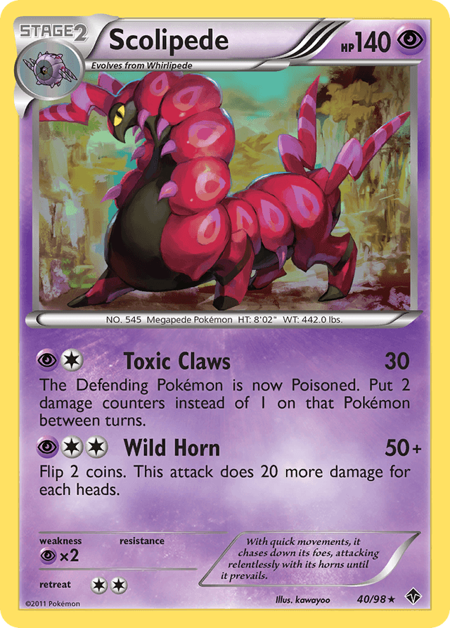 Carta Scolipede 40/98 do set Emerging Powers — Pokémon TCG | Bynx