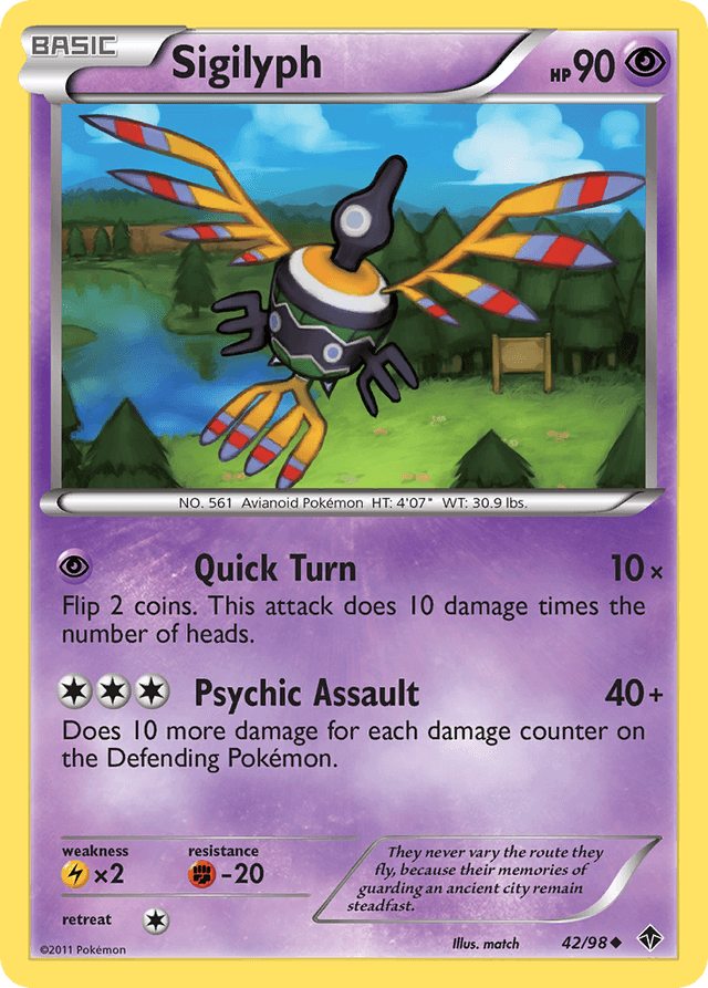 Carta Sigilyph 42/98 do set Emerging Powers — Pokémon TCG | Bynx