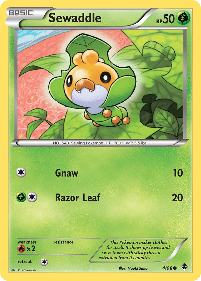Carta Sewaddle 4/98 do set Emerging Powers — Pokémon TCG | Bynx