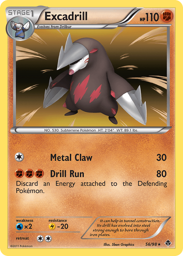 Carta Excadrill 56/98 do set Emerging Powers — Pokémon TCG | Bynx