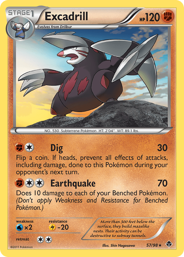 Carta Excadrill 57/98 do set Emerging Powers — Pokémon TCG | Bynx