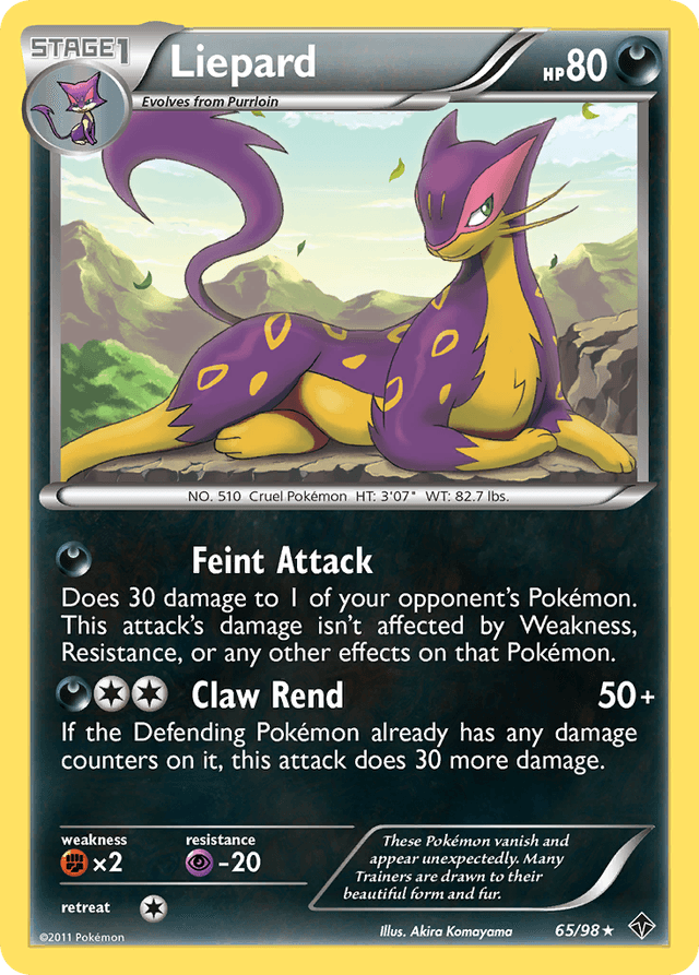 Carta Liepard 65/98 do set Emerging Powers — Pokémon TCG | Bynx