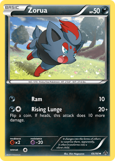 Carta Zorua 66/98 do set Emerging Powers — Pokémon TCG | Bynx