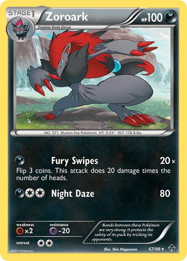 Carta Zoroark 67/98 do set Emerging Powers — Pokémon TCG | Bynx