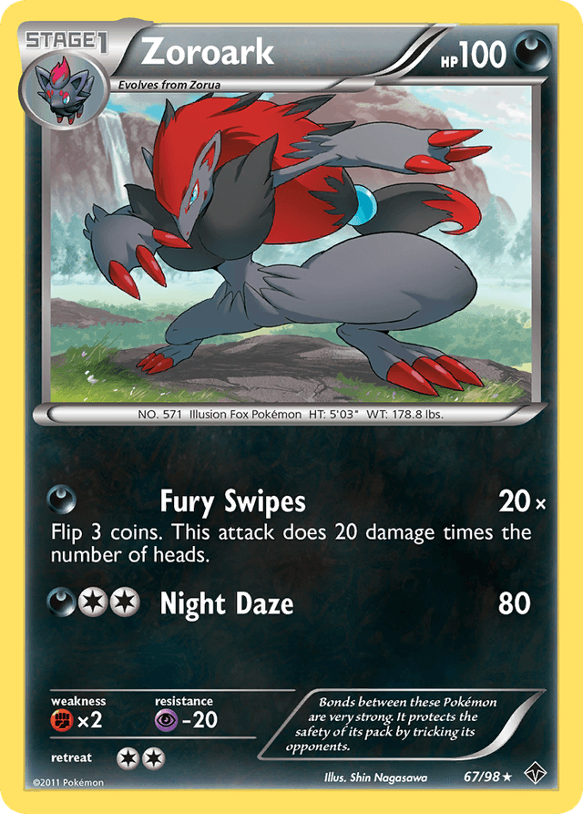 Carta Zoroark 67/98 do set Emerging Powers — Pokémon TCG | Bynx