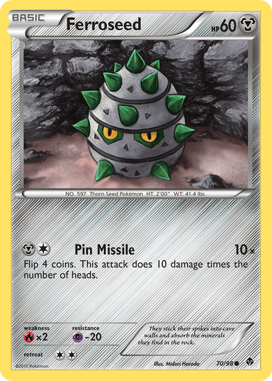 Carta Ferroseed 70/98 do set Emerging Powers — Pokémon TCG | Bynx