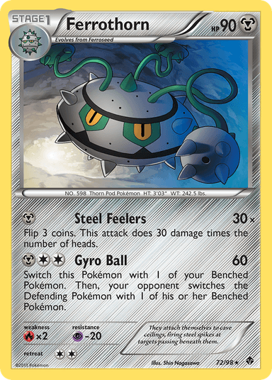 Carta Ferrothorn 72/98 do set Emerging Powers — Pokémon TCG | Bynx