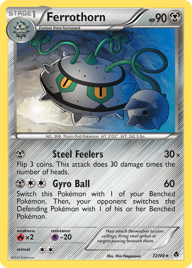 Carta Ferrothorn 72/98 do set Emerging Powers — Pokémon TCG | Bynx