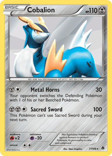 Carta Cobalion 77/98 do set Emerging Powers — Pokémon TCG | Bynx