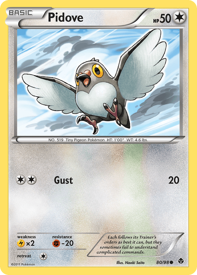 Carta Pidove 80/98 do set Emerging Powers — Pokémon TCG | Bynx