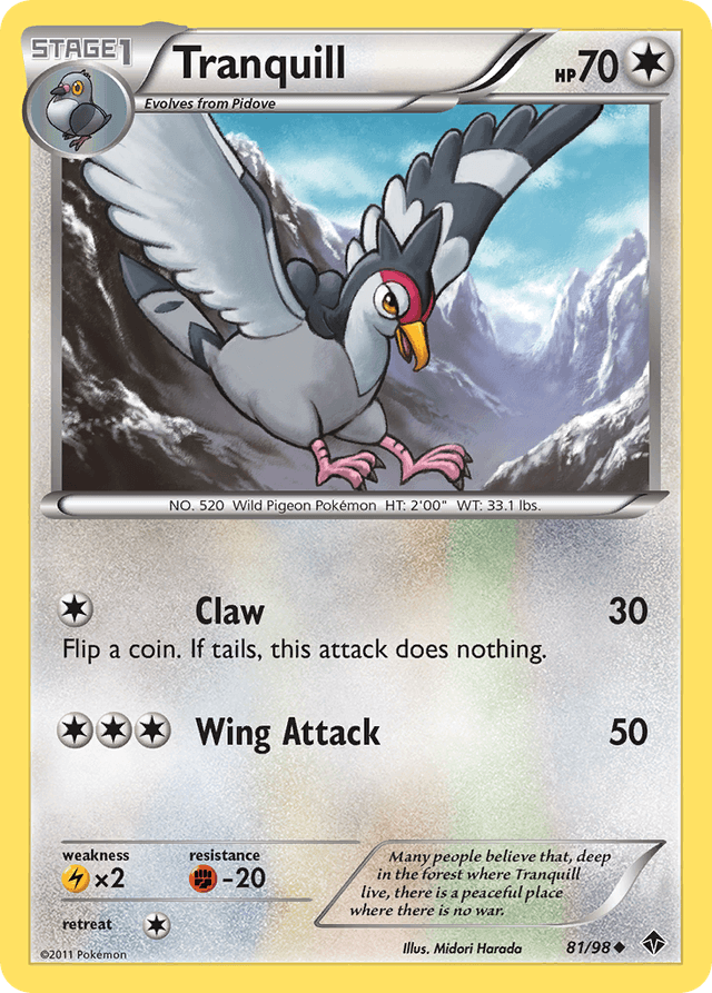 Carta Tranquill 81/98 do set Emerging Powers — Pokémon TCG | Bynx