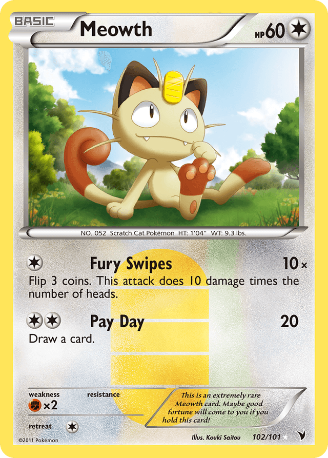 Carta Meowth 102/101 do set Noble Victories — Pokémon TCG | Bynx