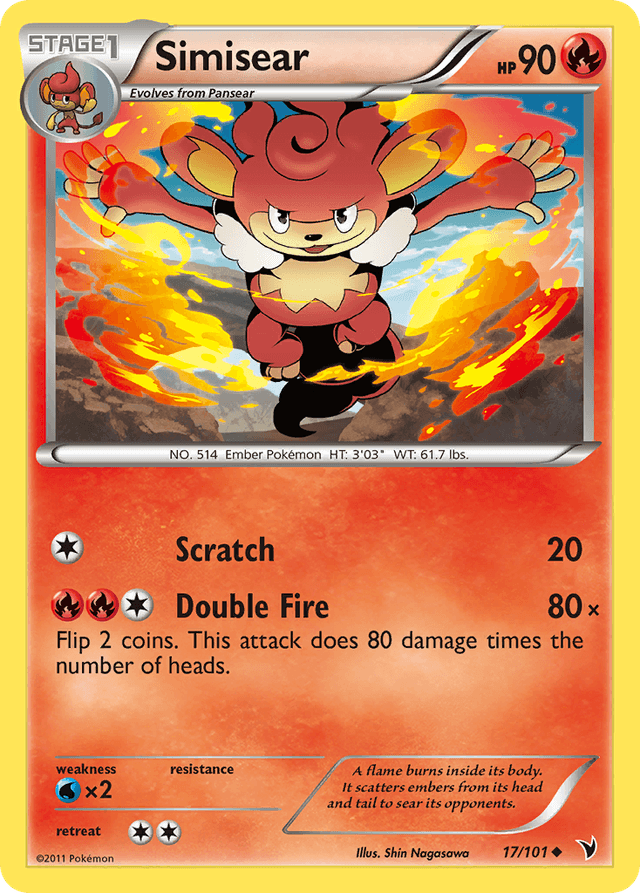 Carta Simisear 17/101 do set Noble Victories — Pokémon TCG | Bynx