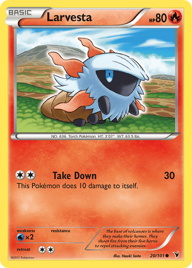 Carta Larvesta 20/101 do set Noble Victories — Pokémon TCG | Bynx
