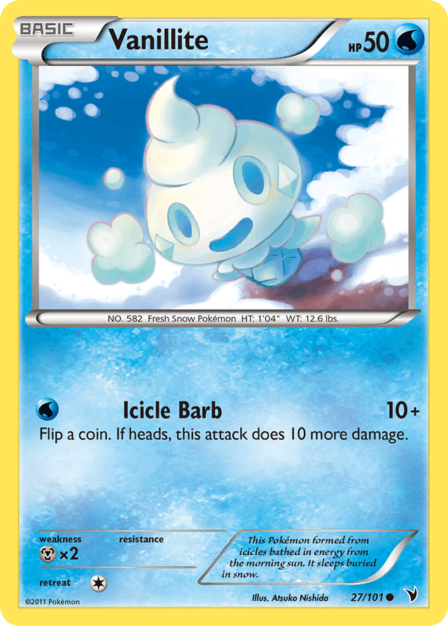 Carta Vanillite 27/101 do set Noble Victories — Pokémon TCG | Bynx
