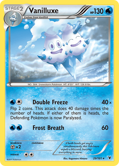 Carta Vanilluxe 29/101 do set Noble Victories — Pokémon TCG | Bynx