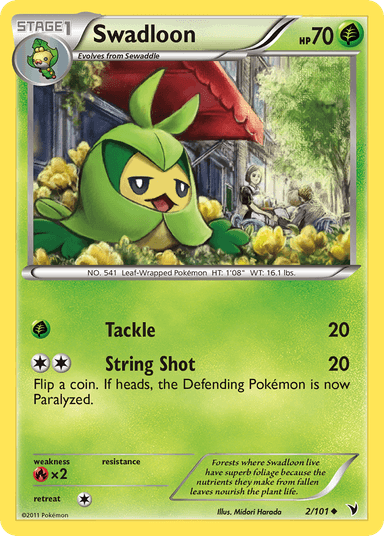 Carta Swadloon 2/101 do set Noble Victories — Pokémon TCG | Bynx