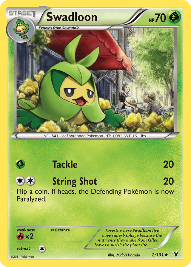 Carta Swadloon 2/101 do set Noble Victories — Pokémon TCG | Bynx