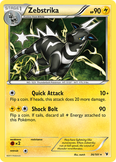 Carta Zebstrika 36/101 do set Noble Victories — Pokémon TCG | Bynx